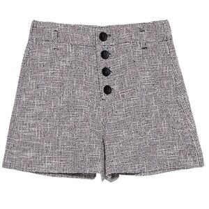Zara Black and White Tweed Button-Front Women’s Shorts